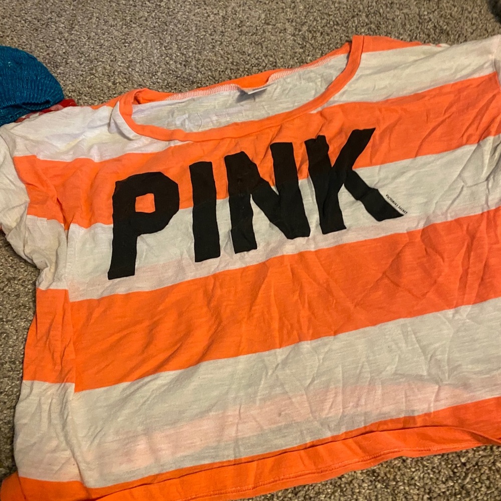 White and pink stripped shirt